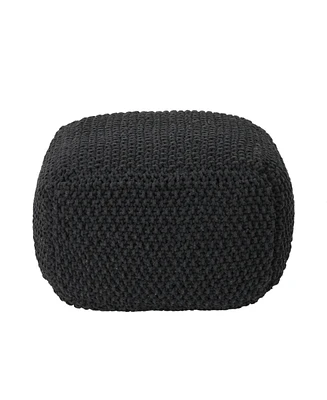 Simplie Fun Cozy Cotton Knit Pouf Comfort and Style for Your Home