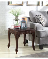 Streamdale Furniture Ornate Detailing Dark Cherry Finish Wood End Table