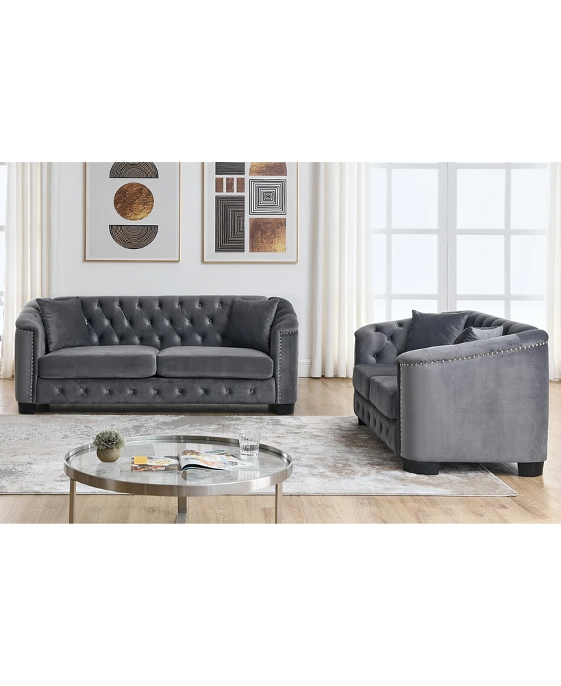 Simplie Fun 3-seater + 2-seater Combination sofa.Velvet Grey