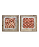 Slickblue Wood Framed Geometric Wall Art With Accent (Set of 2)