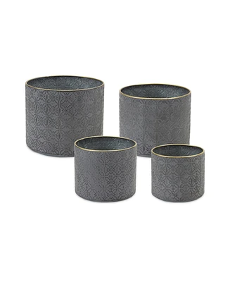 Slickblue Ornate Geometric Metal Planter (Set of 4)