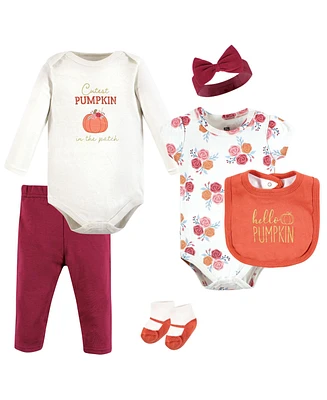 Hudson Baby Baby Girls Hudson Cotton Layette Set, Hello Pumpkin, 0-3 Months