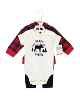 Hudson Baby Baby Girls Cotton Hoodie, Bodysuit or Tee Top and Pant Set