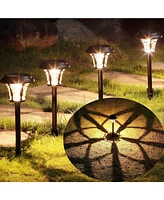 Maggift 6 Packk Solar Pathway Lights, 25 Lumen, Stainless Steel & Glass