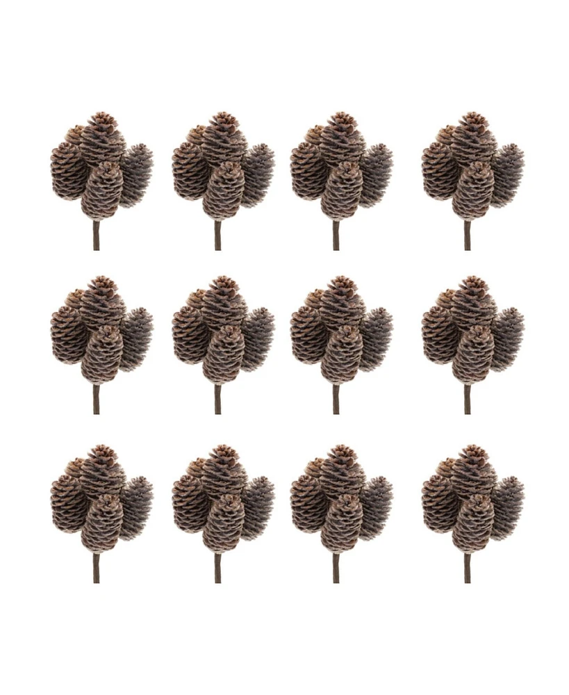 Slickblue Set of 12 Pine Cone Bundles for Seasonal Decor