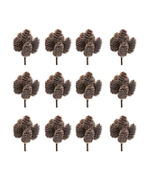Slickblue Set of 12 Pine Cone Bundles for Seasonal Decor