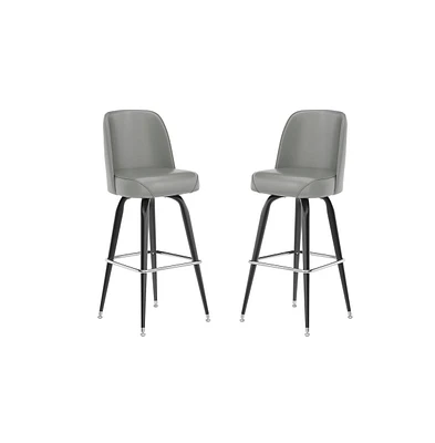 Emma+Oliver 2 Pack Metal Barstool With Swivel Bucket Seat