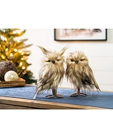 Slickblue Furry Winter Owl Foam Decoration (Set of 4)