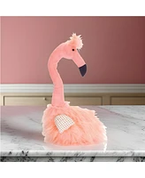 Slickblue Plush Pink Flamingo Shelf Sitter (Set of 2)