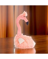 Slickblue Plush Pink Flamingo Shelf Sitter (Set of 2)