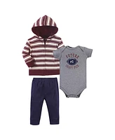 Hudson Baby Baby Boys Cotton Hoodie, Bodysuit or Tee Top and Pant Set