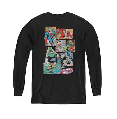 Dc Comics Boys Youth Justice League Boxes Long Sleeve Sweatshirts