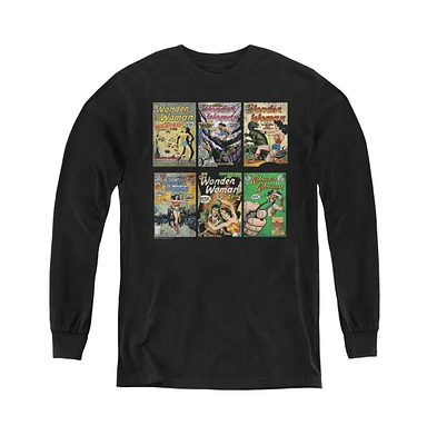 Dc Comics Boys Youth Wonder Woman Covers Long Sleeve Sweatshirts