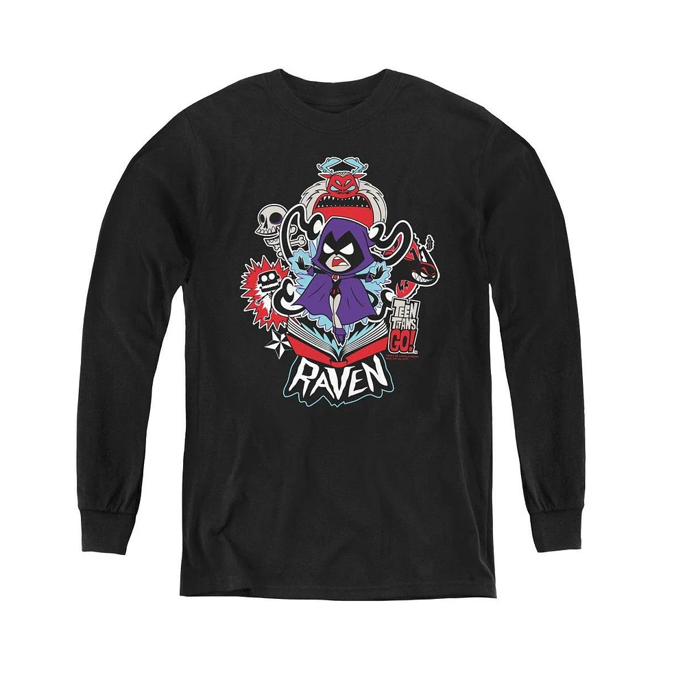 Teen Titans Go Boys Youth Raven Long Sleeve Sweatshirts