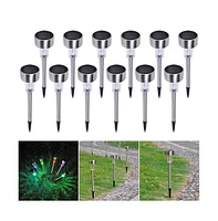 Yescom 12Pcs Led Solar Powered Light Multicolor Outdoor Pathway Landscape Decor Lamp