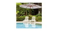 Slickblue 10' Adjustable Wooden Outdoor Umbrella Sunshade