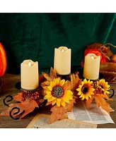 Maggift 3- Pack Wooden Centerpieces Indoor Fall Halloween Decor