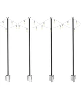 Yescom 10 Ft String Light Pole Outdoor Metal Pole Aluminum Patio Backyard Party 4 Pack