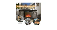 Slickblue 26 Inch Recessed Electric Fireplace heater with Remote Control