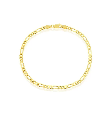 Simona Sterling Silver 3.5mm Figaro Anklet - Gold Plated