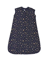 Hudson Baby Baby Boys Hudson Premium Quilted Sleeveless Sleeping Bag and Wearable Blanket, Metallic Stars, 6-12 Months
