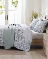 Tommy Bahama Home Pen And Ink Reversible 3 Piece Quilt Set