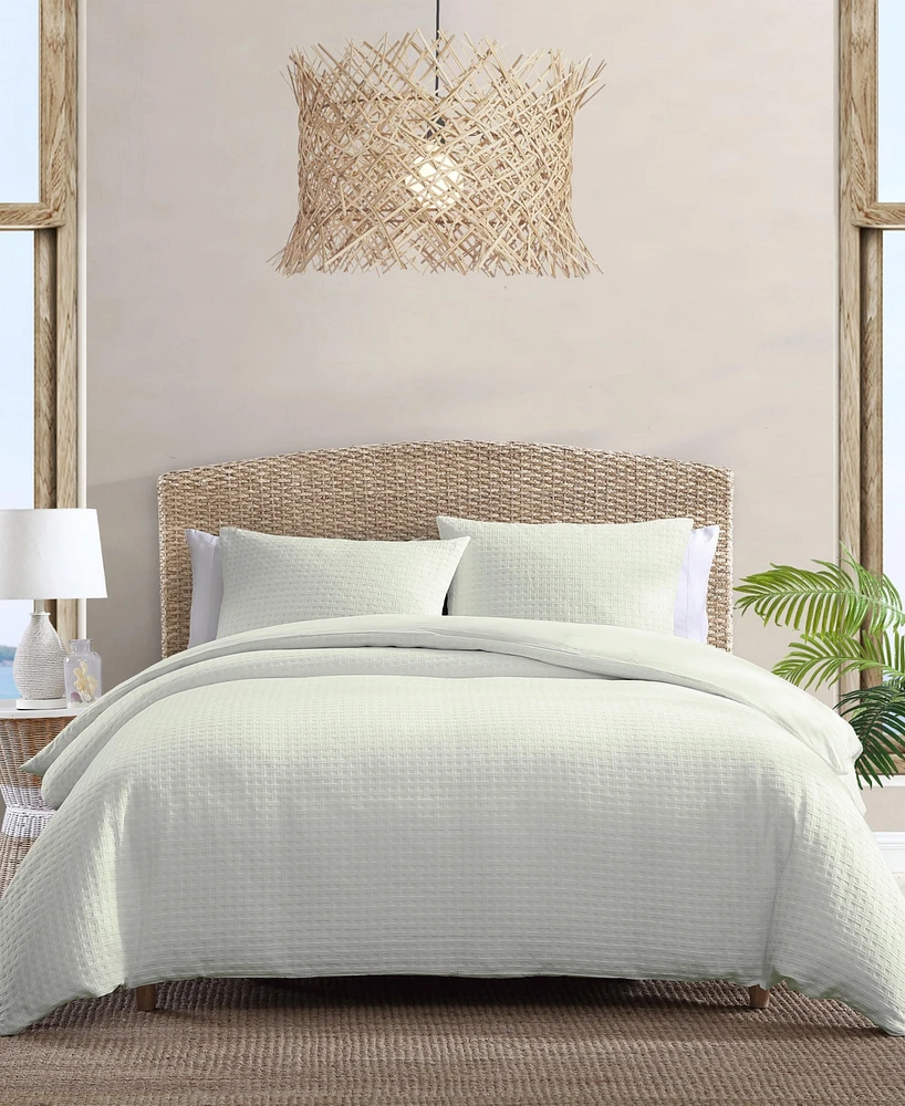 Closeout! Tommy Bahama Home Basketweave Solid 3 Piece Duvet Cover Set, Queen