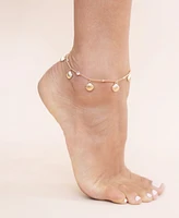 Ettika 18k Gold Plated Scallop Shell Charm Anklet