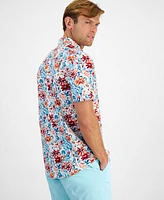 Club Room Men's Cala Regular-Fit Stretch Floral Button-Down Poplin Shirt, Created for Macy's