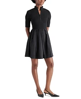 Steve Madden Women's Berlina Mixed-Media Fit & Flare Dress