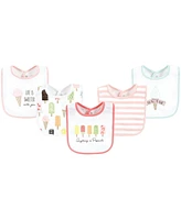 Touched by Nature Infant Girl Organic Cotton Bibs, Popsicle, One Size