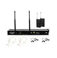 Technical Pro Dual Uhf Wireless Microphone Lapel and Headset System