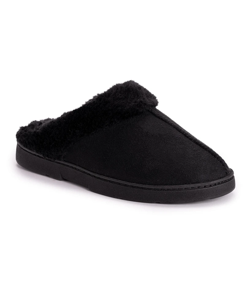 Muk Luks Women's Faux Suede Clog, Ebony, Extra Large