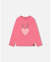 Deux par Toddler Girls Raglan Sleeve T-Shirt With Print Candy Pink - Toddler|Child