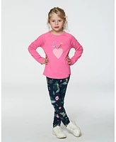 Deux par Toddler Girls Raglan Sleeve T-Shirt With Print Candy Pink - Toddler|Child