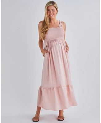 Angel Maternity Shirred Dress Pink