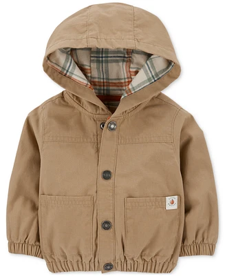 Carter's Baby Boys Cotton Canvas Hooded Snap-Up Jacket