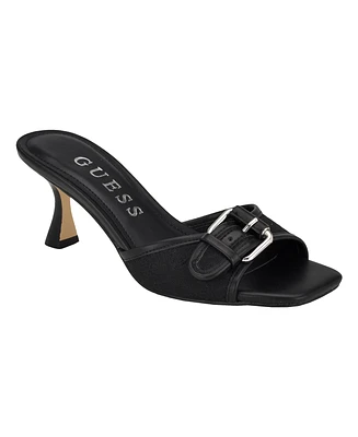 Guess Women's Dista Mid Heel Open Toe Buckle Sandals