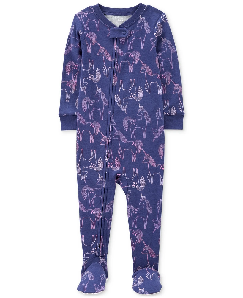 Carter's Baby Boys and Girl 2 Way Zip One-Piece 100% Snug Fit Cotton Footed Pajamas