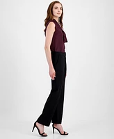 Anne Klein Women's Mid-Rise Extended-Tab Pants