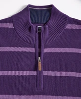 Club Room Men's Stripe Quarter-Zip Sweater, Created for Macy's