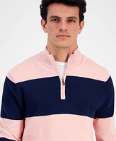 Club Room Men's Bold Stripe Quarter-Zip Sweater, Created for Macy's