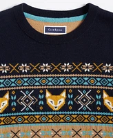 Club Room Men's Fox-Pattern Merino Crewneck Sweater, Created for Macy's