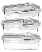 Sedona Kitchen 3-Pack Rectangular Glass Food Storage Container Set