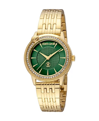 Roberto Cavalli Women's Quartz Gold-tone Stainless Steel Watch 32mm