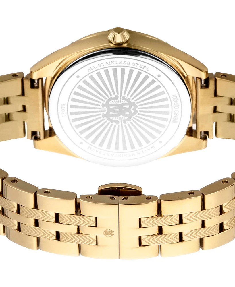 Roberto Cavalli Women's Quartz Gold-tone Stainless Steel Watch 34mm