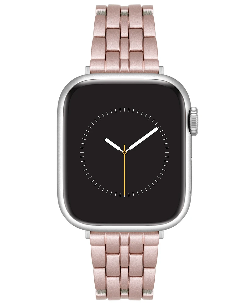 Nine West Women's Light Pink and Rose Gold-Tone Alloy Link Bracelet Designed for 38/40/41mm Apple Watch