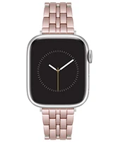 Nine West Women's Light Pink and Rose Gold-Tone Alloy Link Bracelet Designed for 38/40/41mm Apple Watch