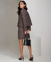 Calvin Klein Womens Tweed Open Front Blazer Pencil Skirt