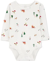 Carter's Baby Girls Cotton Holiday Printed Bodysuit, Dress & Headband, 3 Piece Set